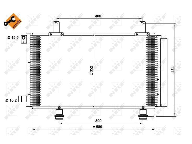 Condensador de climatización 1,6L 16v - 4x4 - 1,9D Multijet. Fiat SEDICI