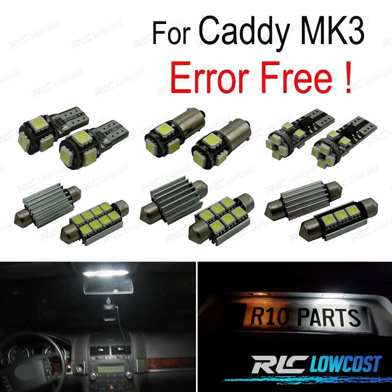 KIT 15 Bombillas LED Interior PARA Volkswagen VW Caddy MK3 Mkiii 04-14 | TDH Performance
