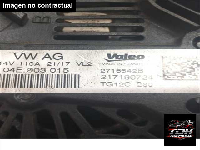 Alternador SEAT Ateca 1.4 Tsi (2016) Ref. 04E903015
