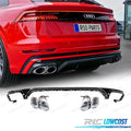 Difusor AUDI Q8 18-23 LOOK SQ8 Negro + Colas Escape Cromo | TDH Performance