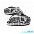 Faros AUDI A3 8P 03-08 LUZ Diurna LED Fondo Cromo | TDH Performance