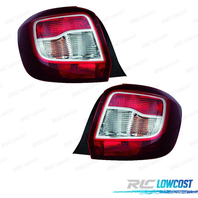 Pilotos PARA Dacia Sandero Stepway 13-17 Blanco ROJO Tintado