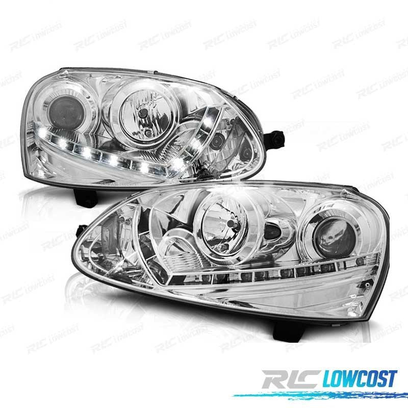 Faros Volkswagen VW GOLF 5 03-08 LUZ Diurna Cromados
