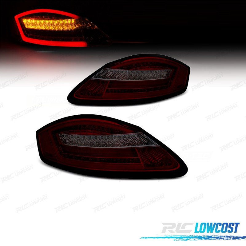 Pilotos PARA Porsche Boxster 987 Cayman 987C Light BAR Dinamic ROJO Ahumado | TDH Performance