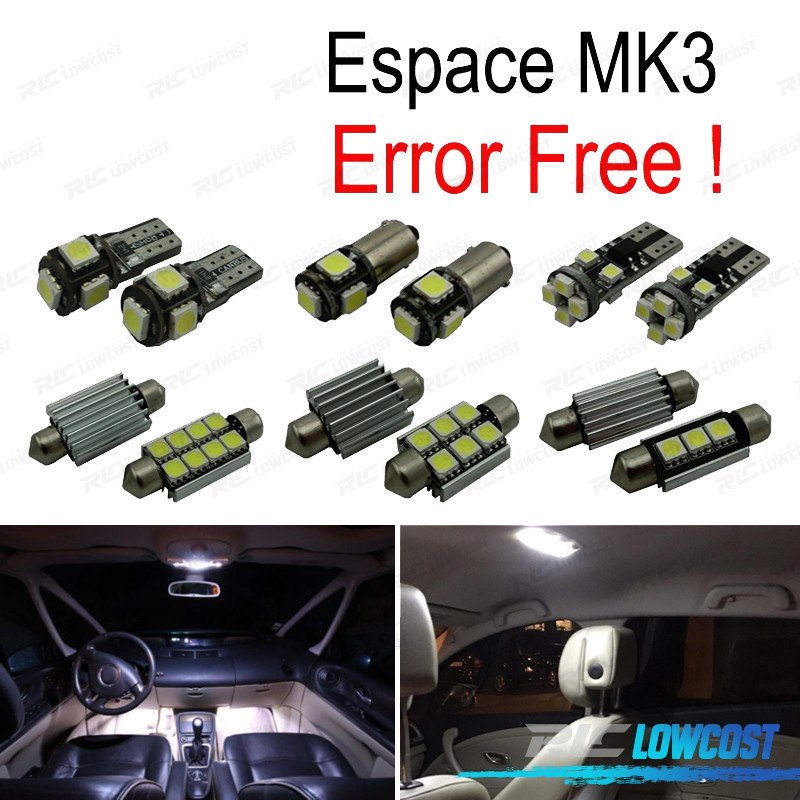 KIT 10 Bombillas LED Interior PARA Renault Espace 3 III MK3 97-02 | TDH Performance