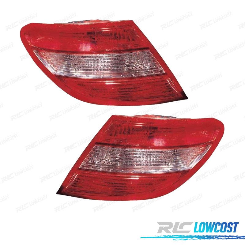 Pilotos PARA Mercedes Clase C W204 Berlina 07-10 Blanco ROJO