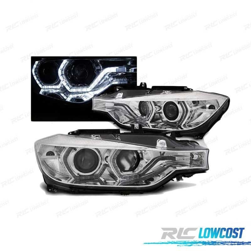Faros BMW F30 F31 11-15 OJOS Angel LED Cromados | TDH Performance