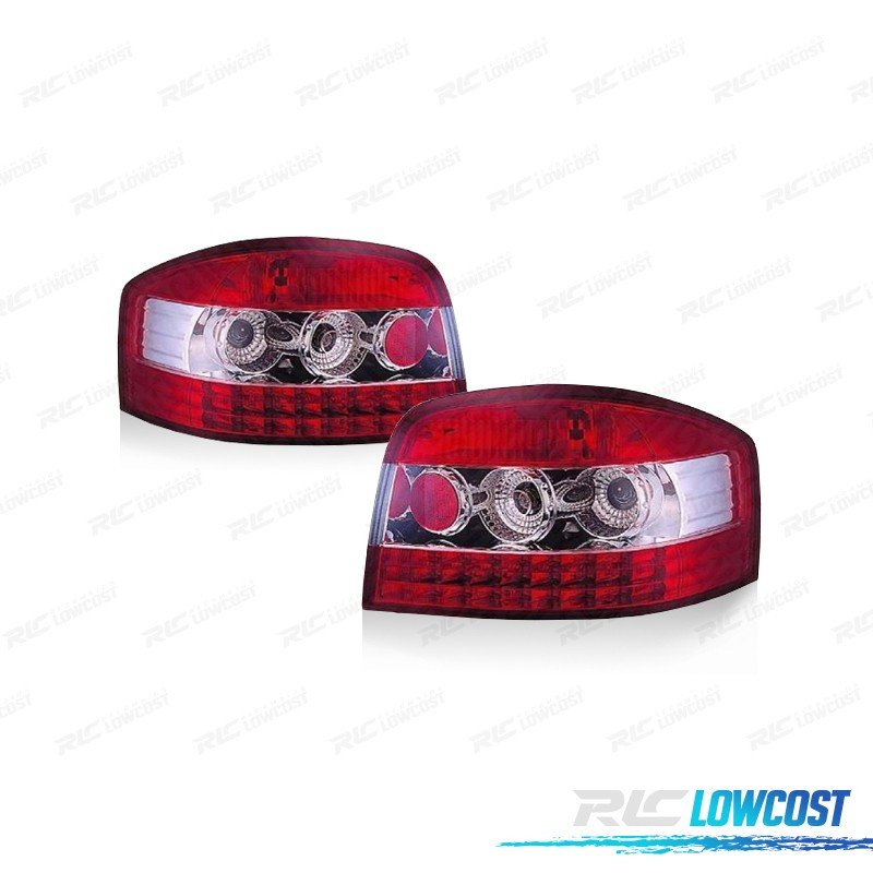 Pilotos LED AUDI A3 8P 03-08 ROJO Cromo | TDH Performance