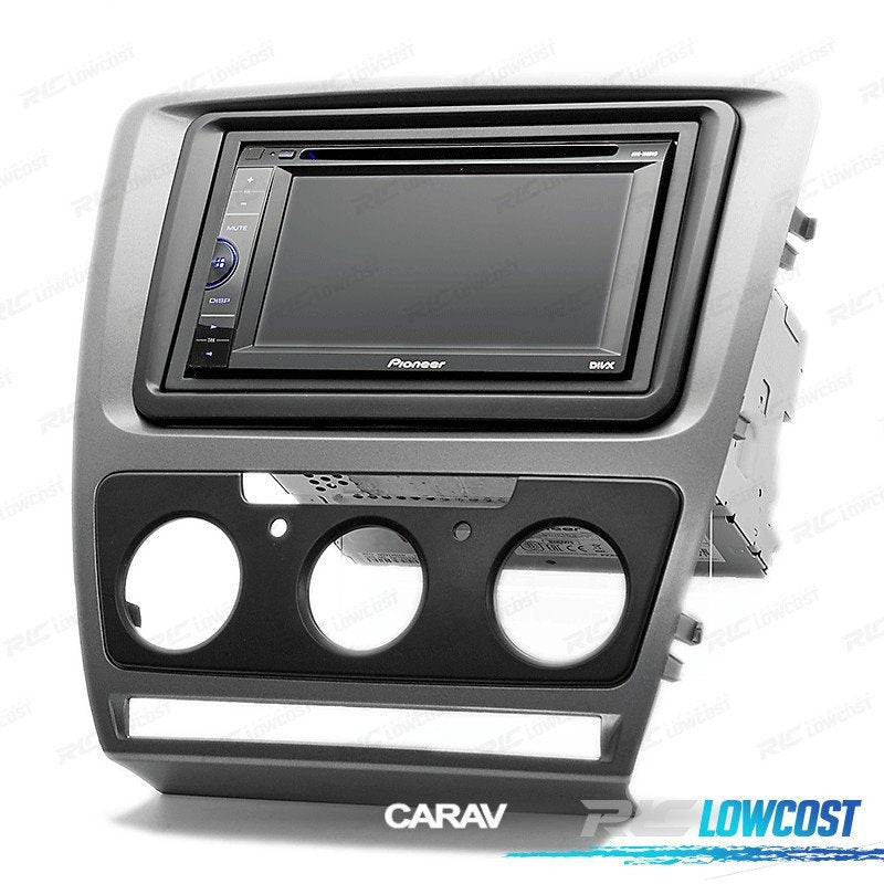 Marco GRIS Radio 2-din PARA Skoda Octavia 08-13 CON AIRE Acondicionado Manual
