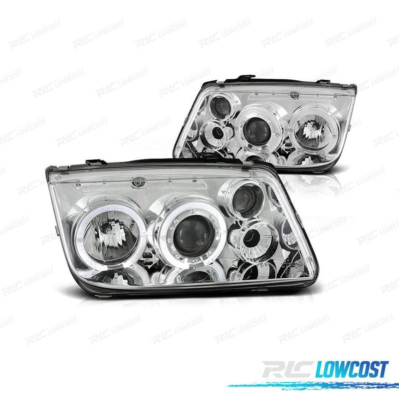 Faros Volkswagen VW BORA 98-05 OJOS Angel Fondo Cromo H1 H1 H3 | TDH Performance
