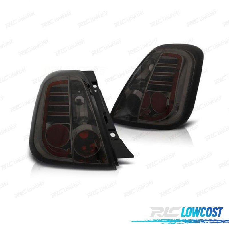 Pilotos FIAT 500 07-15 LED Fondo Cromo Ahumado | TDH Performance