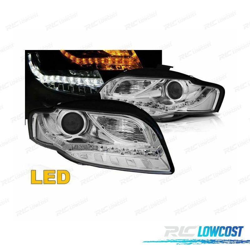 Faros AUDI A4 B7 04-08 Cromado
