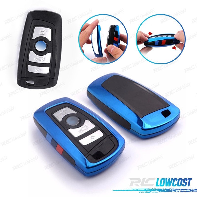 Funda Carcasa Llave BMW Cuadrada EN AZUL