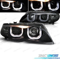 Faros BMW E46 01-05 OJOS Angel TUBE Light LED U Fondo Negro | TDH Performance