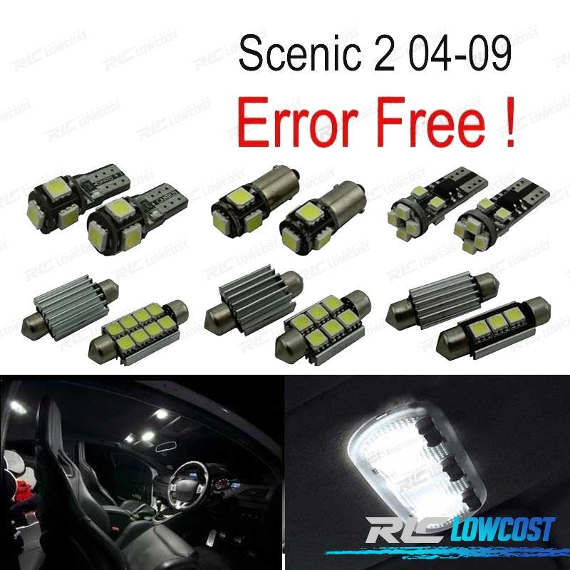 KIT 16 Bombillas LED Interior PARA Renault Scenic II 2 MK2 04-09 | TDH Performance