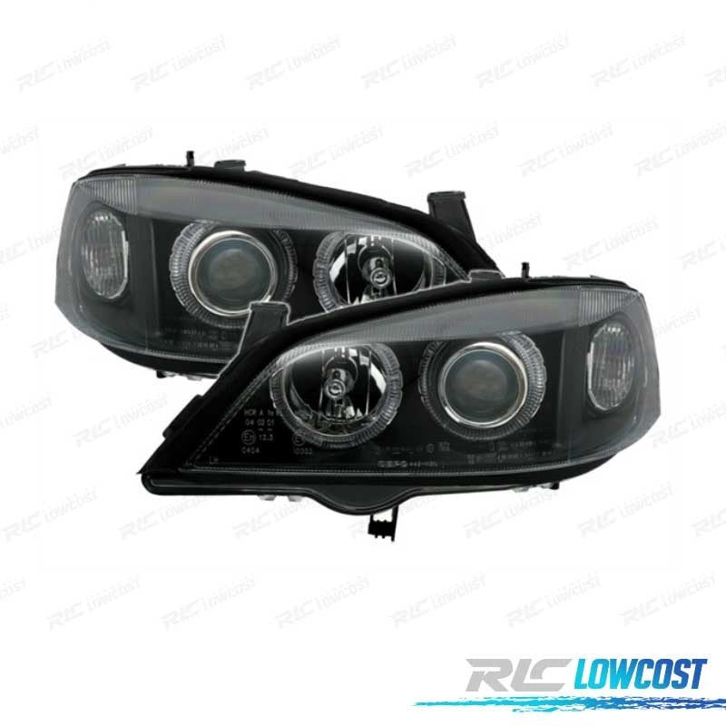 Faros PARA OPEL Astra G 97-04 OJOS Angel Fondo Negro H7-h7 | TDH Performance