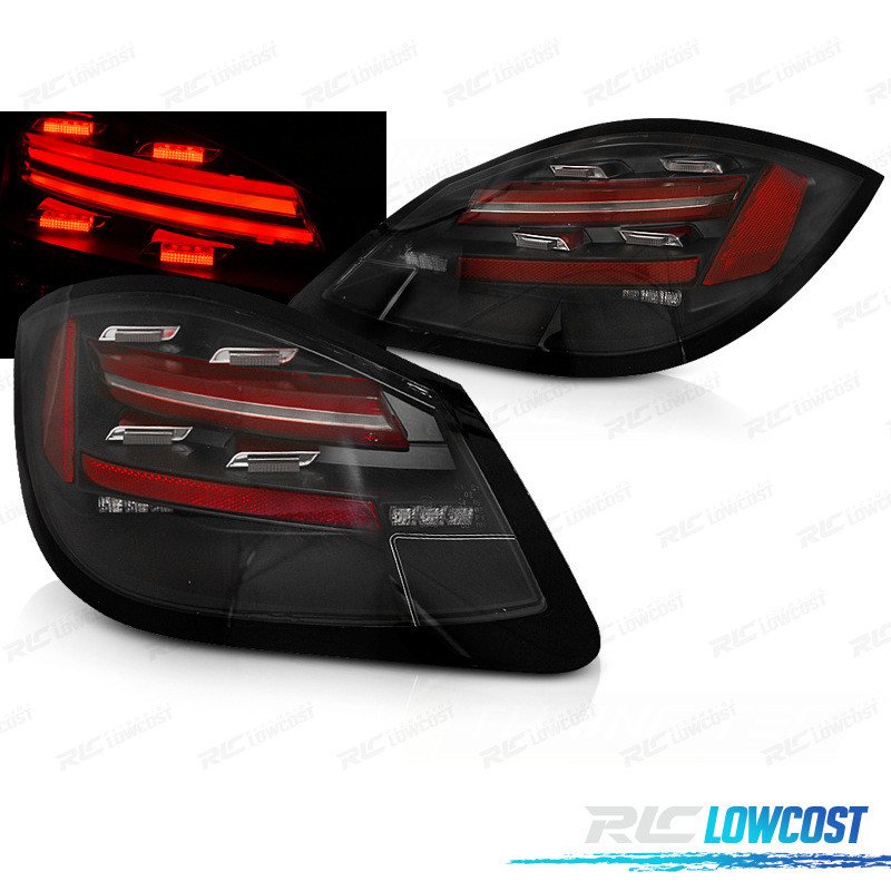 Pilotos PARA Porsche Boxster Cayman 987 09-12 FULL LED BAR Dinamicos Negro | TDH Performance