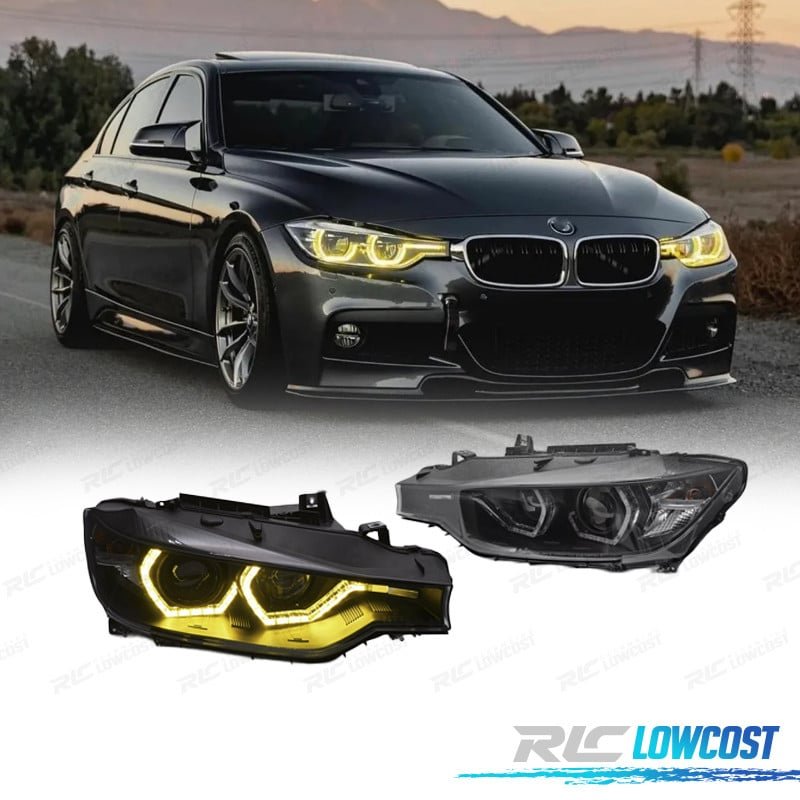 Faros BMW F30 F31 11-15 Angel EYES LUZ Diurna LED Amarilla | TDH Performance