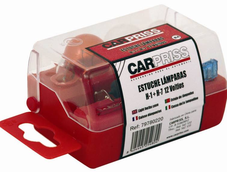 ESTUCHE JUEGO LAMPARAS H-1+H-7 12 VOLTIOS. Accesoires VOITURE ILUMINACIÓN Y SEÑALIZACIÓN