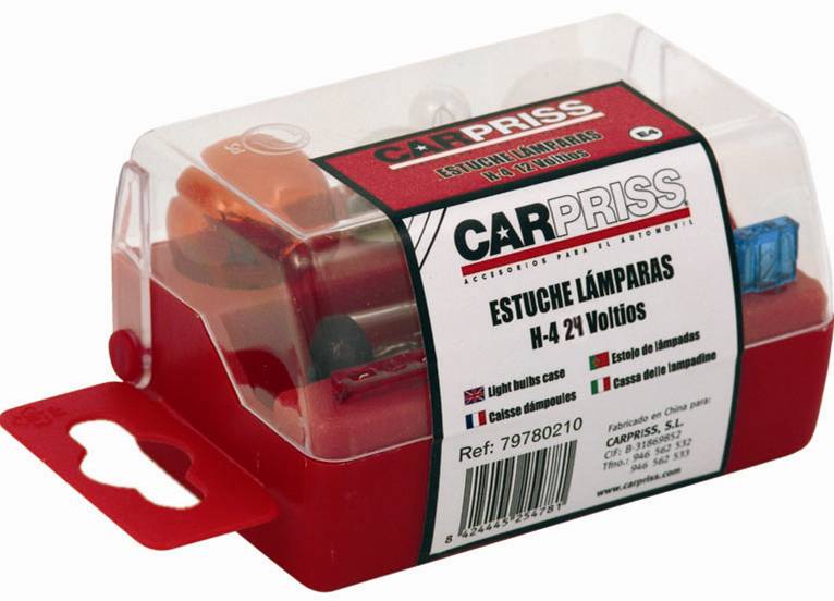 ESTUCHE JUEGO LAMPARAS H-4 24VOLTIOS. Accesoires VOITURE ILUMINACIÓN Y SEÑALIZACIÓN