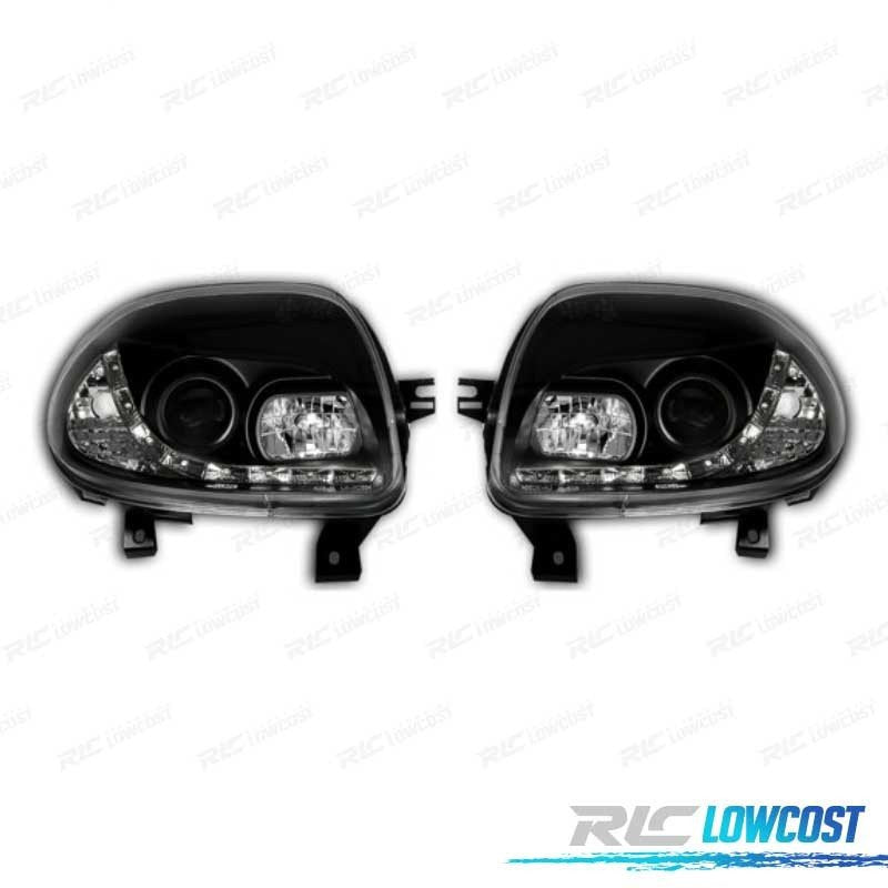Faros PARA Renault CLIO 98-01 LUZ Diurna LED Fondo Negro | TDH Performance