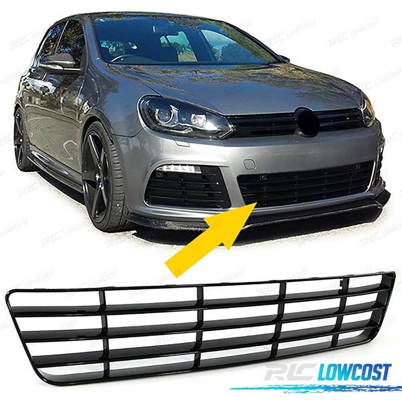 Rejilla Paragolpes Volkswagen VW GOLF 6 08-12 R20 Negro Brillo