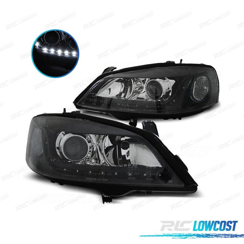 Faros LUZ Diurna LED OPEL Astra G 97-04 Fondo Negro | TDH Performance