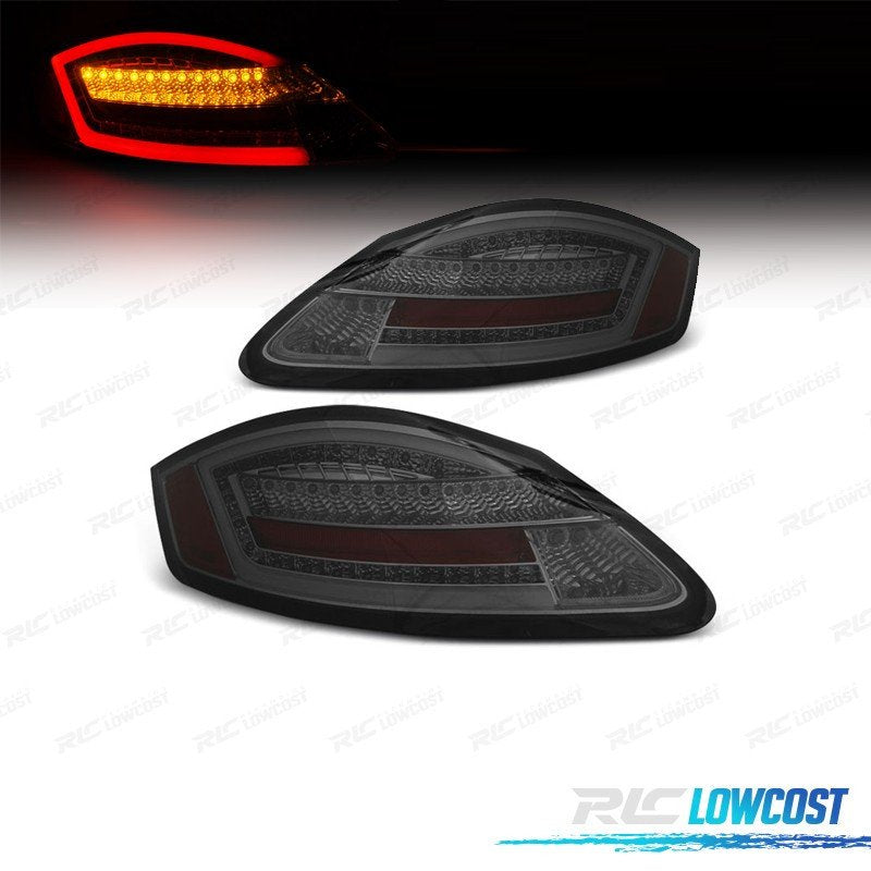Pilotos PARA Porsche Boxster 987 Cayman 987C Light BAR Dinamic Fondo Cromo Ahumado | TDH Performance
