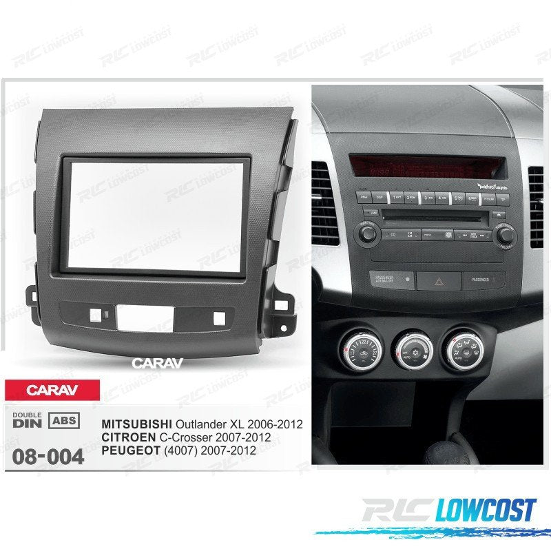 Marco GRIS Oscuro Radio 2-din 7" PARA Citroen C-crosser Mitsubishi Outlander XL Peugeot 4007