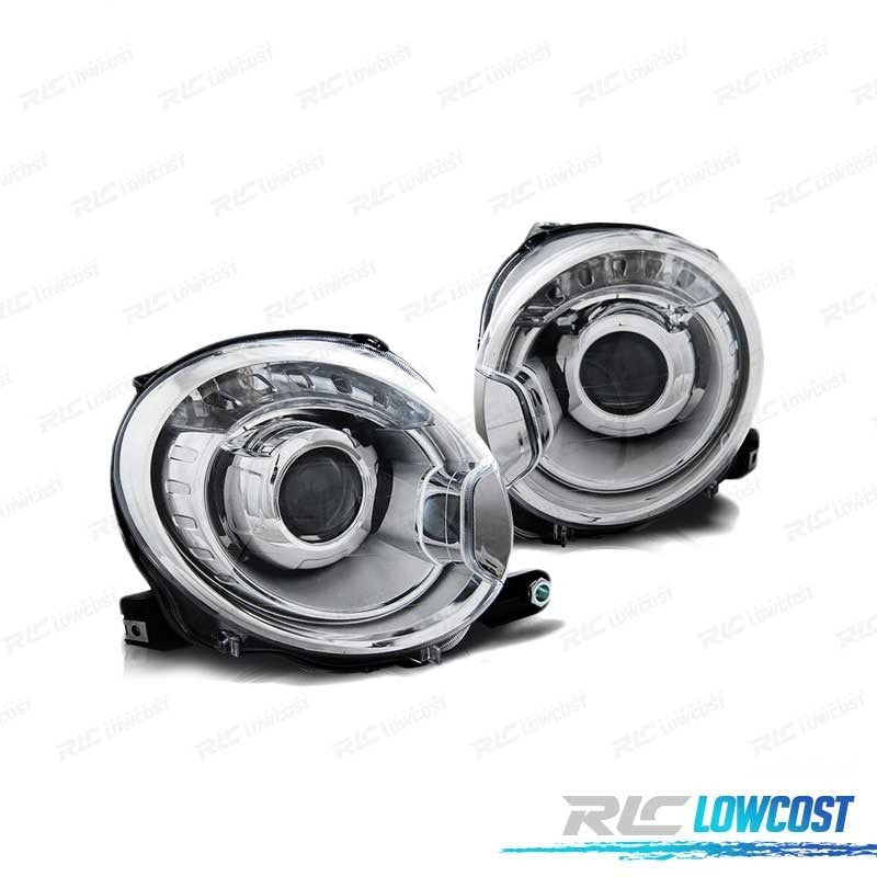 Faros PARA FIAT 500 07- Projektor Cromado
