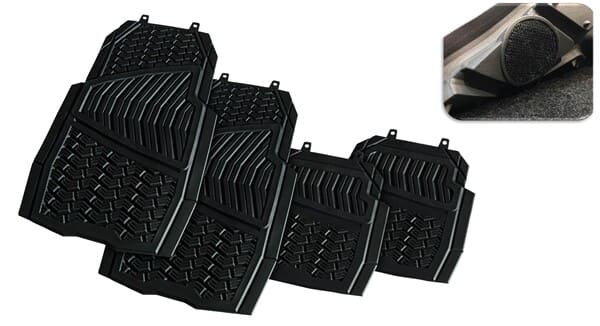 JUEGO ALFOMBRAS PVC CON PUNTOS SUJECCION 4 PIEZAS RECORTABLE Accesoires VOITURE COMPLEMENTO INTERIOR