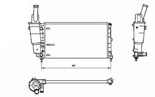 Radiador 1,1L - 1,2L - 1,6L Fiat PUNTO