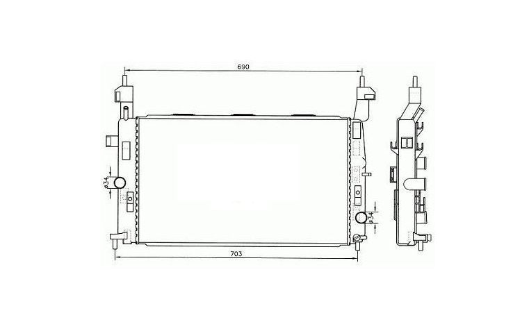 Radiador 1,7L DTI Opel MERIVA
