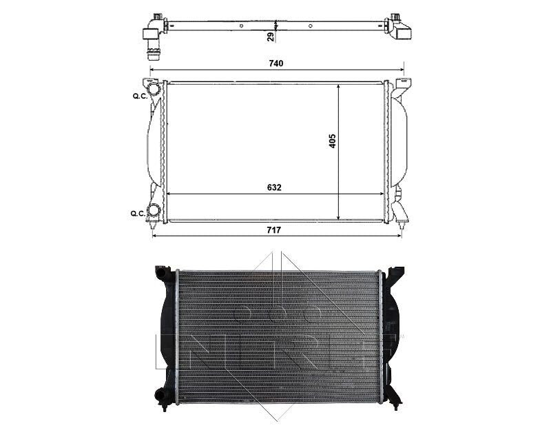 Radiador auxiliar 1.6L - 1.8L - 1.8L T - 2.0L - 1.9L Tdi Audi A4