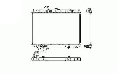 Radiador gasolina 2,0L - 2,0L 4x4 - 2,5L 4x4 Nissan X-TRAIL