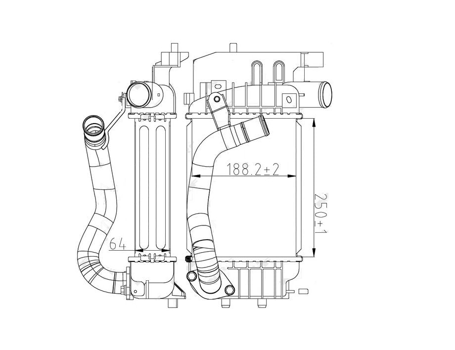 Refrigerador de aire turbo 1,4L Toyota YARIS